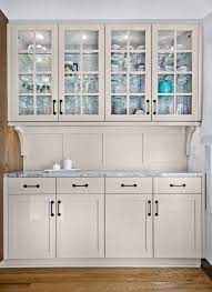 Dover white kitchen pantry a blend of urban farmhouse style with the a blend of urban farmhouse style with the traditional bun foot design. Galley Kitchen With Built In Buffet Crystal Cabinets