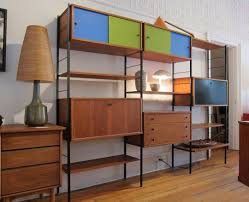 Teak And Metal Modular Shelving Unit With Colored Laminate Mid Century Modern Shelves Modern Shelving Vintage Mid Century Furniture