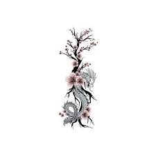 Japanese Dragon Flower Tattoo Cherry Blossom Liked On Polyvore Featuring Accessories Small Dragon Tattoos Japanese Flower Tattoo Dragon Tattoo For Women