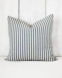 Black And White Striped Throw Pillow Covers French Farmhouse Throw Pillow Cover Denim Blue Striped Etsy In 2020 Farmhouse Throw Pillow Blue Striped Pillow Stripe Throw Pillow