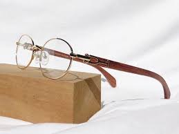 Cartier Style Wood Frame Glasses Oval Gold Frame Wood Glasses Frames Glasses Gold Frame