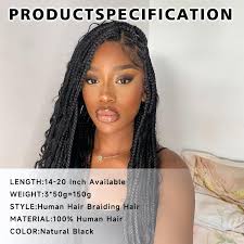 Amazon.com : Langer Human Braiding Hair 22 Inch 150g Boho Braids Human Hair  3 Bundles/Pack Boho Hair for Braiding Curly Knotless Deep Wave Bulk No Weft  : Beauty & Personal Care