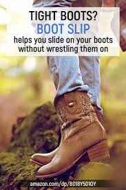 Boot Slip Solves The 1 Boot Problem Sliding On Tight New Boots One Simple Motion Means No Ankle Twisting No Tights And Boots Boots How To Stretch Boots