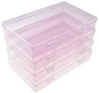 Amazon.com: Goodma 4 Pieces Rectangular Plastic Boxes Empty Storage  Organizer Containers with Hinged Lids for Small Items and Other Craft  Projects ...