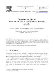 The abstract of your paper provides a quick rundown of the aim, method and results of your research. Breaking The Model Finalisation And A Taxonomy Of Security Attacks Topic Of Research Paper In Computer And Information Sciences Download Scholarly Article Pdf And Read For Free On Cyberleninka Open Science