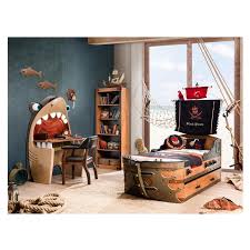 Design Your Own High Seas Adventure On A Gunboat Style Boat The Pirate Ship Bed Is Crafted Fr Pirate Bedroom Theme Pirate Bedroom Decor Boys Bedroom Furniture