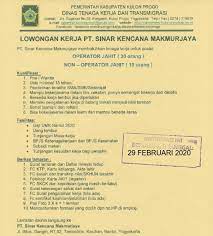 Loker jahit daerah sumber / loker medan staff marketing juru masak security dengan pelatihan pegawai jahit payet mitra marketing property rumah subsidi loker medan. Disnakertrans Lowongan Operator Jahit Dan Non Operator Jahit Di Pt Sinar Kencana Makmurjaya