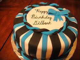 This is an elegant design that can be made by cutting out strips of fondant and applying pressure with a ball tool to the edges making them thin out and curl. Male Fondant Birthday Fondant Cakes Birthday Simple Birthday Cake Birthday Cakes For Men