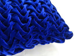 Royal Blue Decorative Velvet Throw Pillow Cover 16x16 Textured Canadian Smocking Accent Sofa Velvet Pillow Royal Blue Pillows Velvet Throw Pillows Velvet Throw