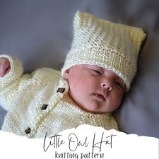 KNITTING PATTERN Hat Knit Pattern Baby Hat Knit Pattern Owl Hat Knitted Hat  Pattern Knitted Hat Hat Knit Pattern