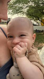 Mr. Bear’s first bite of food (almost) documented :)