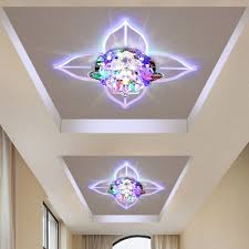 5w led crystal light ceiling lamp chandelier hallway flush living room. Led Flush Mount Lighting Blossom Crystal Flush Ceiling Light Fixture In White For Hallway Warm White Multi Color Light Beautifulhalo Com