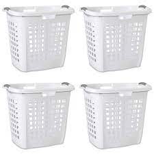 Sterilite Ultra Easy Carry Plastic Dirty Clothes Laundry Basket White 4 Pack Walmart Com