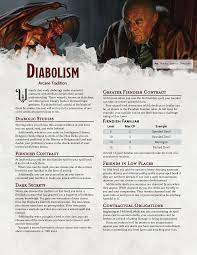 Diabolism Arcane Tradition Deal With The Devil But Unlike A Warlock You Actually Read The Fine Print Unearthedarcana