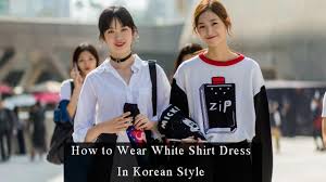 Keep it casual and slay that daytime realness with a women's shirt dress from in the style. How To Wear White Shirt Dresses In Korean Style Morimiss Blog