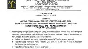 Contoh soal cpns 2019 kemenkumham ini tersedia juga dengan kunci jabawan dan pembahasannya. Jadwal Dan Lokasi Tes Skd Cpns 2019 Di Kemenkumham Dilaksanakan Mulai 29 Januari 9 Februari 2020 Halaman All Tribunnews Com