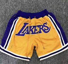 Nba los angeles lakers lebron james basketball shorts mens sz l black vsm4100h. Lakers Nba Basketball Shorts Vintage Ebay