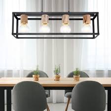 Height chandelier dining room table. Retro Hanging Light Wood Pendulum Black Matt Ceiling Lamp Guest Room Lighting Globo 15476 4h Etc Shop Lamps Furniture Technology Household All From One Source Etc Shop