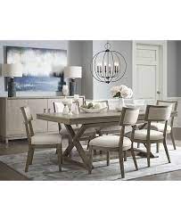 Browse our great prices & discounts on the best dining room sets. Furniture Rachael Ray Highline Expandable Dining Furniture 7 Pc Set Trestle Dining Table 6 Side Chairs Reviews Furniture Macy S
