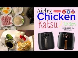 easy japanese chicken katsu tenders recipe in philips airfryer xxl avance panko bread crumbs youtube in 2020 chicken katsu recipes recipes air fried chicken pinterest