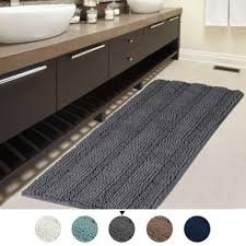 Bathroom rugs & bath mats. 47x17 Inch Large Luxury Grey Striped Bath Mat Soft Shaggy Bathroom Rugs Non Slip Kitchen Rugs Microfiber Washable Water Absorbent Bath Rug Runners For Floor Bathroom Bedroom Walmart Com Walmart Com