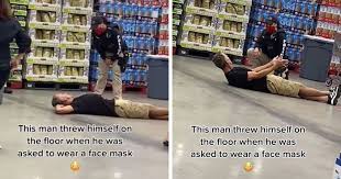 Anti Masker Gets Roasted Online For Lying On Costco Floor For 8 Minutes To Protest Mask Requirements Bored Panda