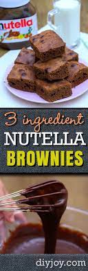 Nutella Brownies Are Quick And Easy With This 3 Ingredient Recipe Idea Video Tutorial With St Nutella Brownies 3 Ingredient Nutella Brownies Diy Food Recipes