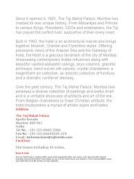 Address The Taj Mahal Palace | PDF ...