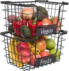 Coconut is one of the staple exports of the islands. Amazon Com Birdrock Home Stacking Wire Market Baskets With Chalk Label Set Of 2 Fruit Vegetable Produce Metal Storage Bin For Kitchen Counter Pantry Cabinet Bathroom Shelves Metallic Black