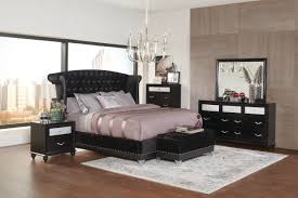 This set includes one queen storage bed, one dresser with mirror and one nightstand. Barzini Black Velvet Tufted Bedroom Collection Las Vegas Furniture Store Modern Home Furniture Cornerstone Furniture