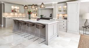 The whole space has a custom feel to it, complimented by the unique backsplash tile and beautiful appliances. Grey Kitchen Cabinets Open Floor Plan Novocom Top
