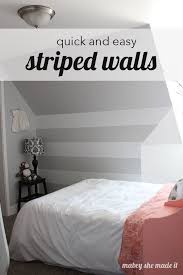 Slanted ceiling bedroom ideas pinterest. Tutorial For Simple Removable Striped Walls Mabey She Made It Striped Walls Vinyl Wall Stripes Slanted Ceiling Bedroom