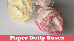 Roses, lilies, sunflowers and many more. How To Make Paper Doily Flowers An Easy Rose Craft Twitchetts