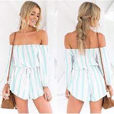 2020 Sort Tulum Modelleri Beyaz Omzu Acik Uzun Kol Kuam Bagcikli Cizgili Kiyafet Kombinleri Kisa Tulumlar Moda Stilleri Clubwear