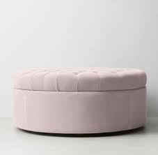 Tufted large round leather storage ottoman. Pin On Furniture