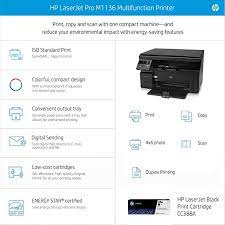 All drivers available for download have been scanned by antivirus program. Amazon In Buy Hp Laserjet Pro M1136 Printer Print Copy Scan Compact Design Reliable And Fast Printing Online At Low Prices In India Hp Reviews Ratings
