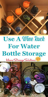 The barrel is fashioned from safe, durable high density polyethylene. Water Bottle Storage Organization Ideas