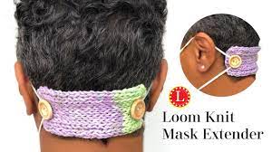 Face Mask Extender Free Pattern With Video Loomahat Com Loom Knitting Loom Knitting Patterns Loom Knitting Projects