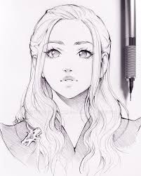 Daenerys De Ladowska No Arte No Papel Online Arte No Papel Online Drawing Sketches Girl Drawing Sketches Anime Drawings Sketches