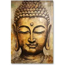 Zen Pictures Wall Decor Gold Buddha Canvas Wall Art Vintage Buddha Statue  Painting Print Yoga Room Bathroom Decor Frame (Buddha