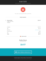 Saucey Sent This Email With The Subject Line Saucey Customer Receipt Read About This Email And Find More Rece Email Marketing Design Best Email Email Design