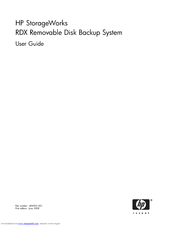 Hp Aj765a Storageworks Rdx Removable Disk Backup System Manuals Manualslib