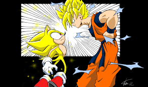 Toriko X One Piece X Dragon Ball Z Crossover Of Heroes Super Sonic Vs Super Sayian Goku By Haysey84 On Deviantart Dragon Ball Art Goku Sonic