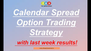 Calendar Spread Option Trading Strategy With Last Week Results By The Option School Youtube