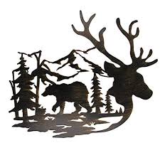 Stupell home decor laundry room bathroom wood textured word design wall art by gigi louise. Juegoal Metal Wall Art Deer Bear In The Forest Pine Tree Wall Decor Hanging For Living Room Bedroom Bathroom Indoor Outdoor 14 X 12 Inches Walmart Canada