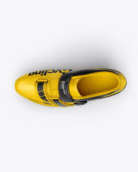 Download Cycling Shoe Mockup Top View In Apparel Mockups On Yellow Images Object Mockups Cycling Shoes Mockup Free Psd Clothing Mockup PSD Mockup Templates