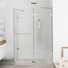 Fiberglass reinforced acrylic base with stylish side hidden trench drain allowing for rapid evacuation of water. Vigo Industries Frameless Rectangular Shower Enclosure 32 X 48 Clear Free Shipping Modern Bathroom