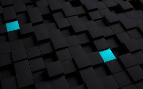 تحميل خلفيات 4k المكعبات السوداء المكعبات الزرقاء الإبداعية