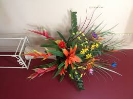 Don't be afraid to add a pop of colour into your bouquet and really make it unique. Artificial Flower Arrangement Tropical Flowers Silk Trees And Plants