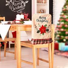 Garden and most dining chair back ties stretch pique cotton jacquard damask twill linen. Jhua Christmas Back Chair Cover Set Of 3 Pcs Dining Room Chair Covers For Christmas Linen